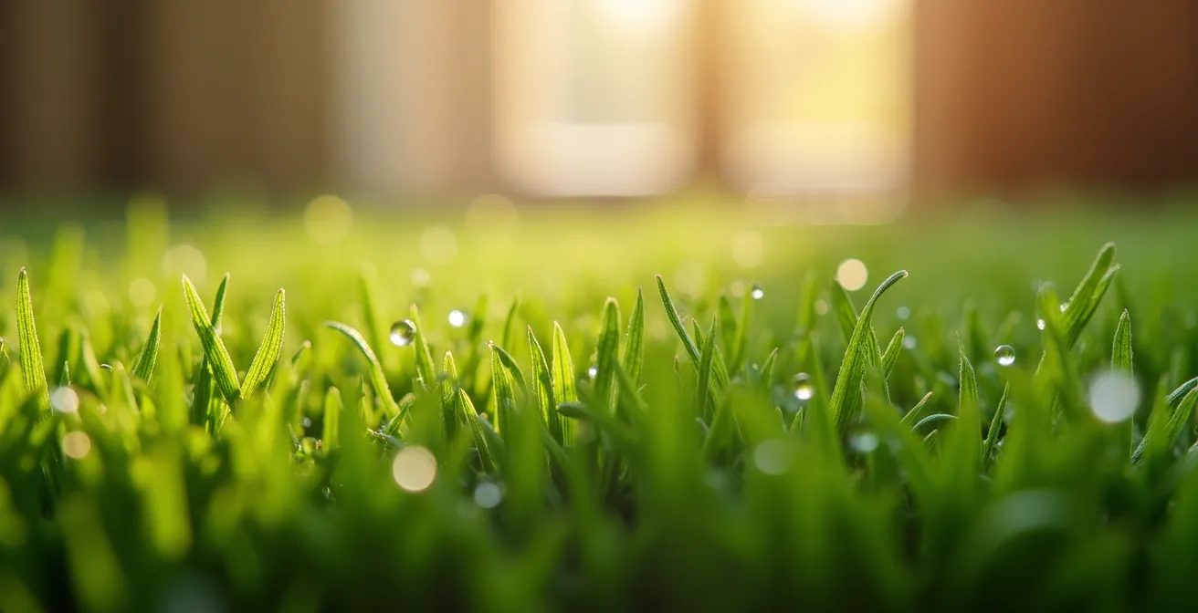 An indoor grass patch provides a clean and convenient potty solution for a pet with increased urination needs.