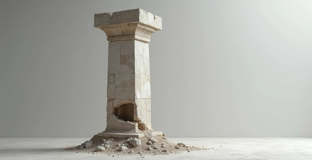 Cross-section view of weakened mandibular bone structure in a small breed dog